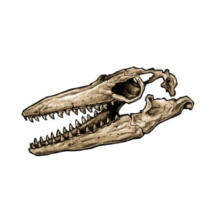 Dinosaur Skull Mosasaurus Sticker T-Shirt