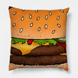 Meaty Classic Cheeseburger T Pillow