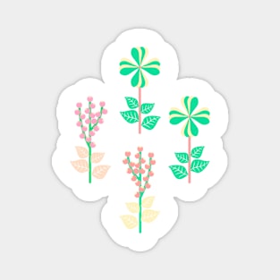 Retro Spring Flowers II Magnet