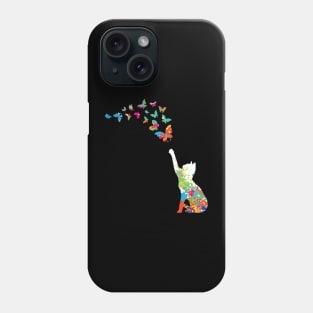 Cat And Bufferlies Colorful Phone Case