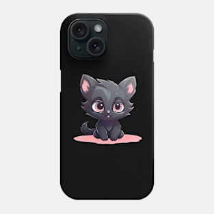 Cute black kitten Phone Case