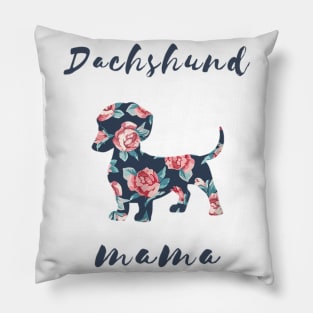 Dachshund Mama Floral Pattern Pillow