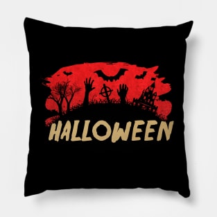Scary Bloody Cemetery Halloween Undead Party Pillow