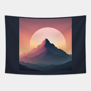 Minimalist aesthetic mountain peak silhouette Tapestry