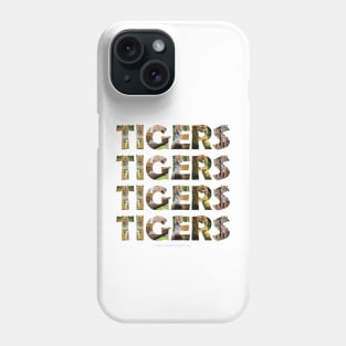 Tigers Tigers Tigers Tigers - wildlife oil painting word art Phone Case