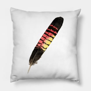 Watercolor Red-tailed cockatoo feathers painting Pillow