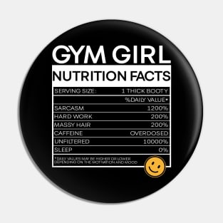 GYM Girl Nutrition Facts Pin