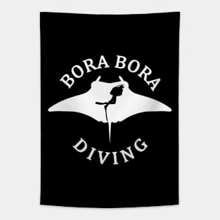 Scuba Diving With Manta Rays In Bora Bora Tapestry