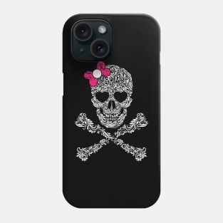 Cute Skull and Cross bone Pink Bow Tie Women Girls Adorable Phone Case