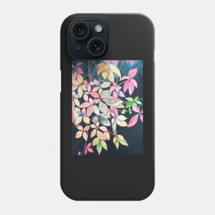 Rainbow autumn leaves painting Phone Case