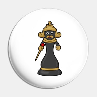 Chess piece King at Chess with Staff Pin