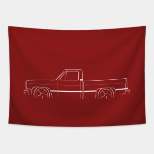 1987 Chevy C-10 - profile stencil, white Tapestry