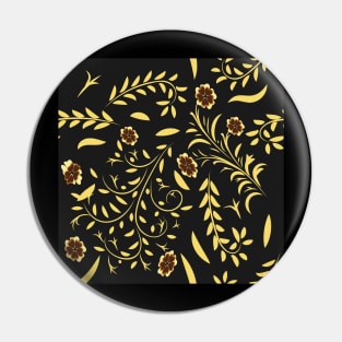 Floral pattern with flowers and leaves hohloma style Pin