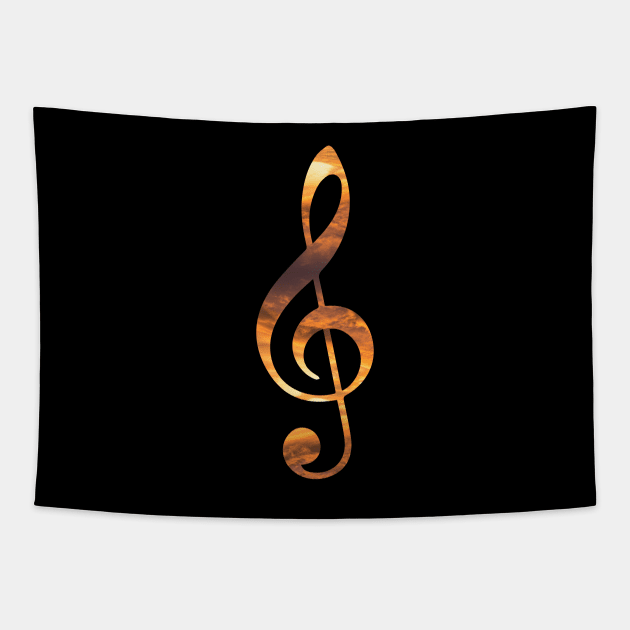 Treble Clef - Sunset Tapestry by Kelly Louise Art