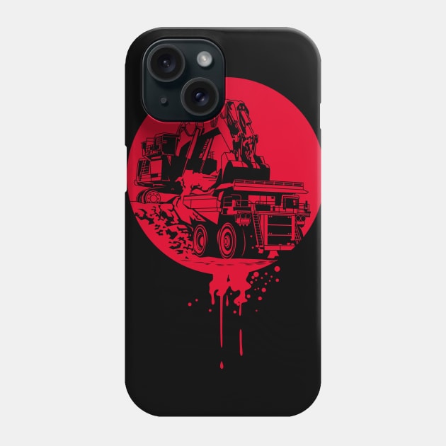 Excavator vs Dump truck Phone Case by damnoverload