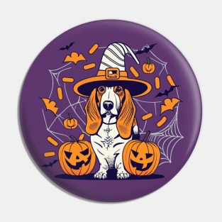 Basset Hound Pumpkin Pin