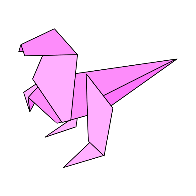 Pink origami dinosaur by CalliesArt