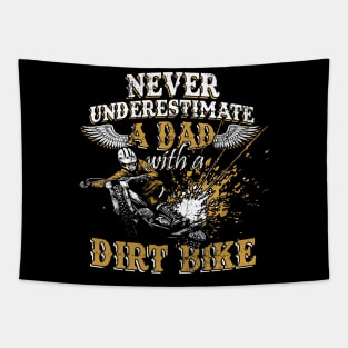 Never Underestimate A Dad With A Dirt Bike Vintage Tapestry