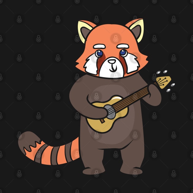 Red Panda playing guitar by theanimaldude