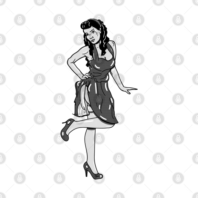 Pin up Girl in black and white by silentrob668