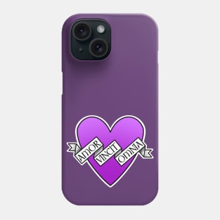 amor vincit omnia purple heart Phone Case