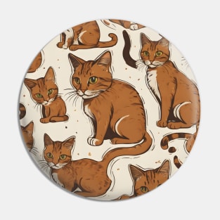 Brown Cat Pattern Pin