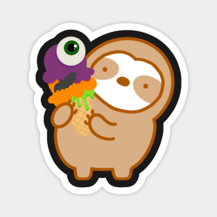 Cute Halloween Eye Scream Ice Cream Sloth Magnet