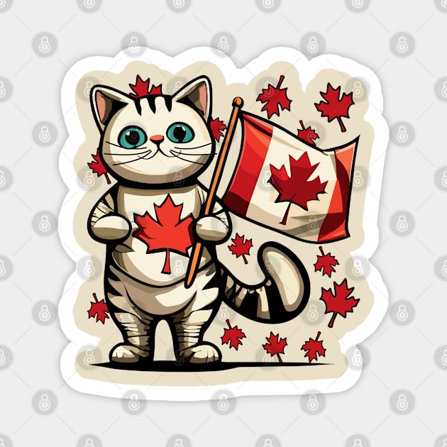 Cat Canada Flag Magnet by fantastico.studio