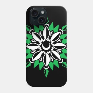 Abstract Moon Flower Print (Green) Phone Case