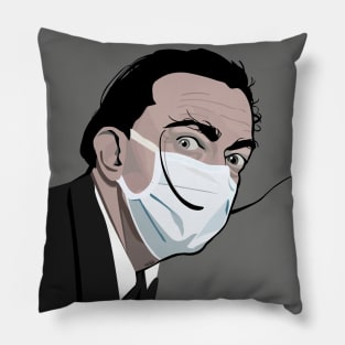 Dali with a mask (grey) Pillow