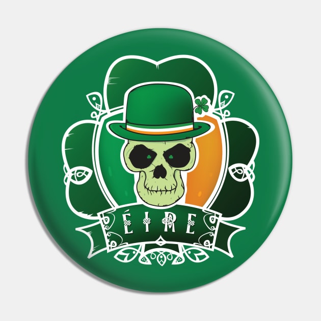 Lucky Irish skull Pin by mangulica