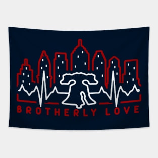 Philadelphia Skyline EKG PHILADELPHIA fan art Philly fan favorite Tapestry