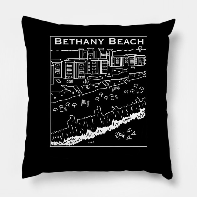 Bethany Beach Ocean View Pillow by Rezolutioner