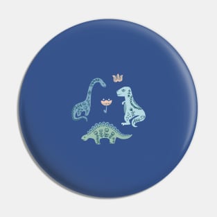 Folk Dinosaurs in Blue Pin