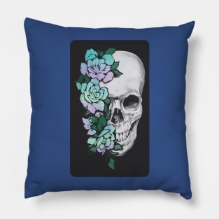 Floral Skull Graphic 2 Pillow