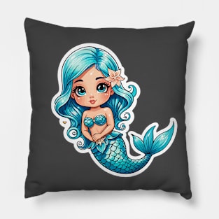 Mermaid Fantasy Illustration Pillow