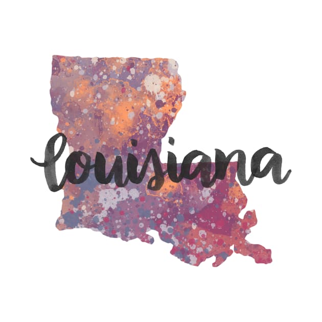 louisiana - calligraphy and abstract state outline by randomolive