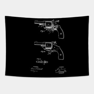 Fire Arm Vintage Patent Hand Drawing Tapestry