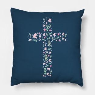 Cross With Flowers Pillow