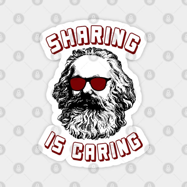 Sharing Is Caring - Karl Marx Silhouette, Socialist, Marxist, Democratic Socialism, Leftist Magnet by SpaceDogLaika