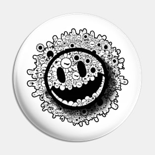 Acid Smiley Outline Pin