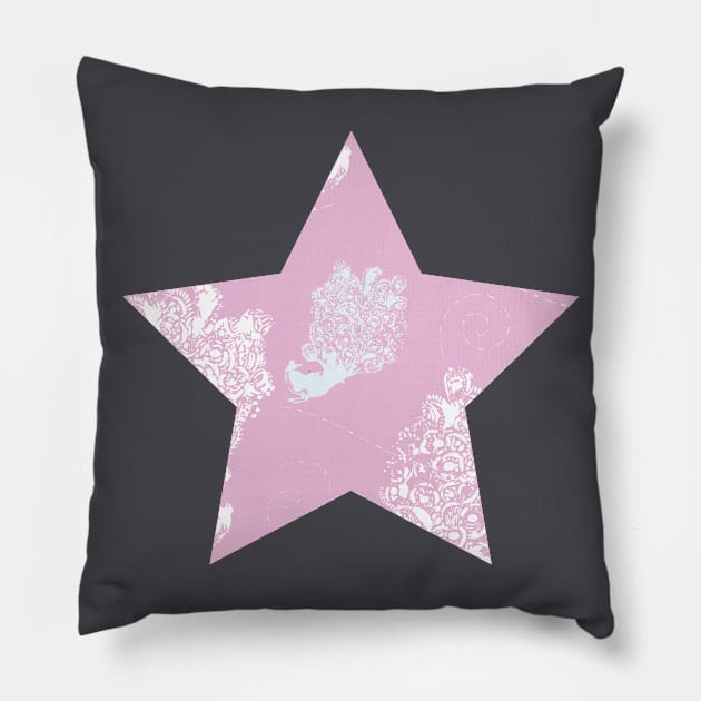 Peacock On Pink Pillow by SalsySafrano