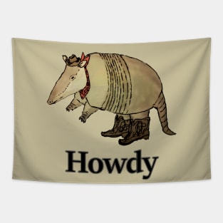 Howdy Cowboy Armadillo Tapestry