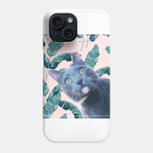 Summer of Roger the Cat Pastel Pink Palm Leaves Phone Case