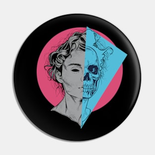 redhead girl skull side Pin