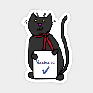 Cute Cat with Vaccinated Sign Magnet