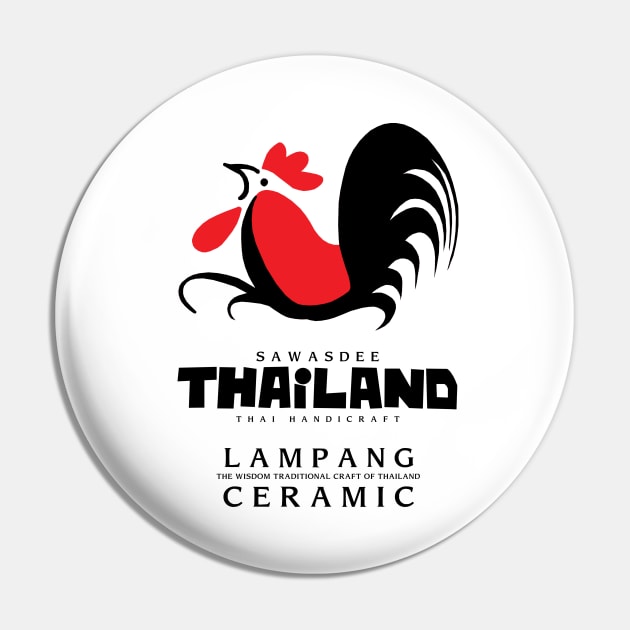 Lampang Ceramic Thai Handicraft Pin by KewaleeTee