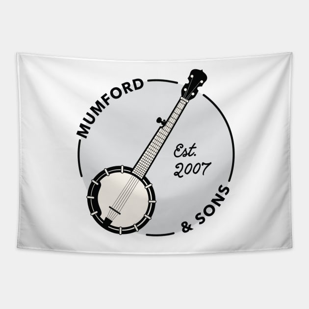 Mumford and Sons Banjo (Black) Tapestry by NoahStDesigns