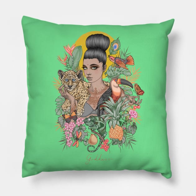 Goddess Pillow by RikLeeIllustration