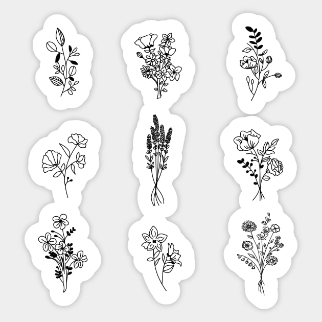 Aesthetic Flower' Sticker